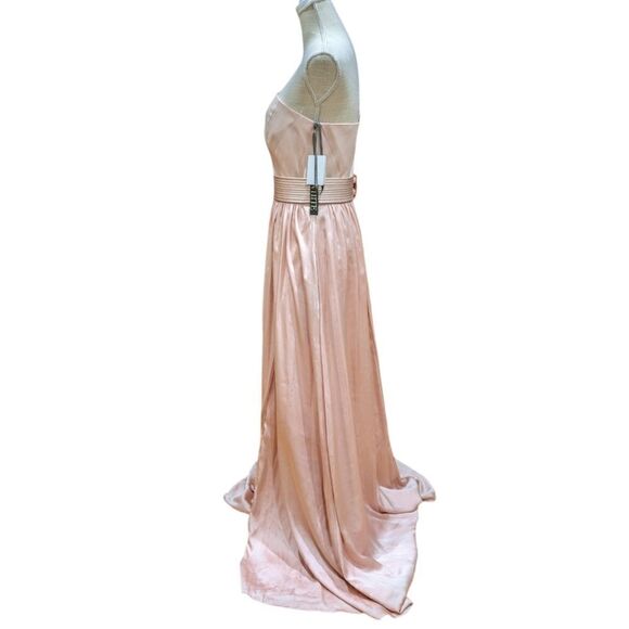 NWT Vera Wang White Blush Pink One Shoulder Gown Prom/Bridesmaids Dress Size 6 - Picture 8 of 13
